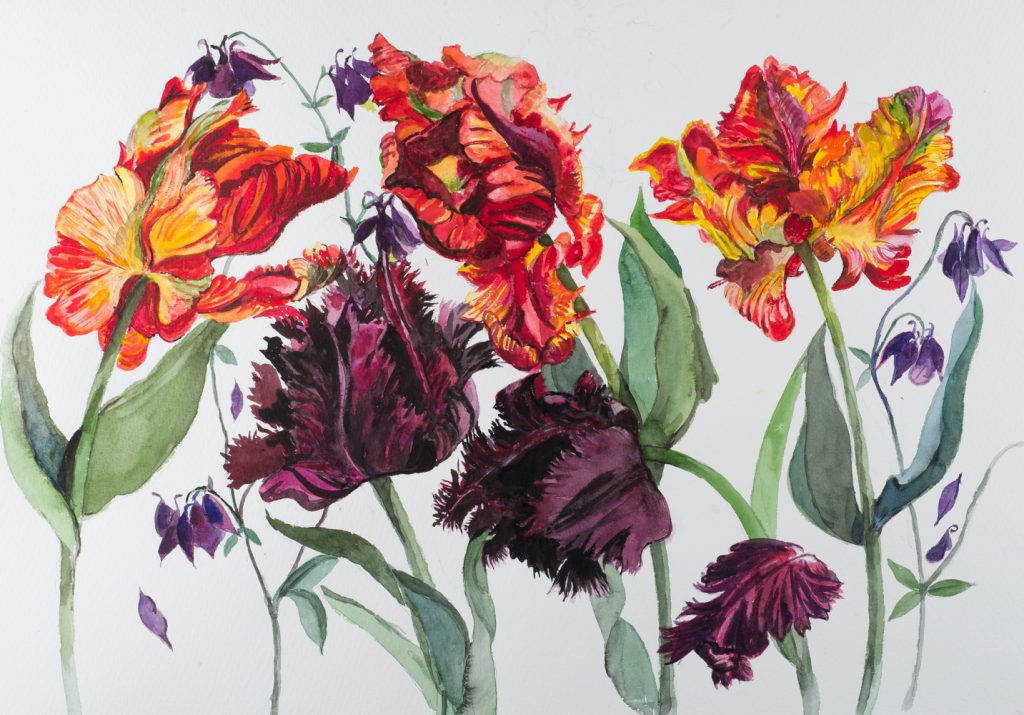 Rosy's Tulips, a painting by Jennifer Rudd